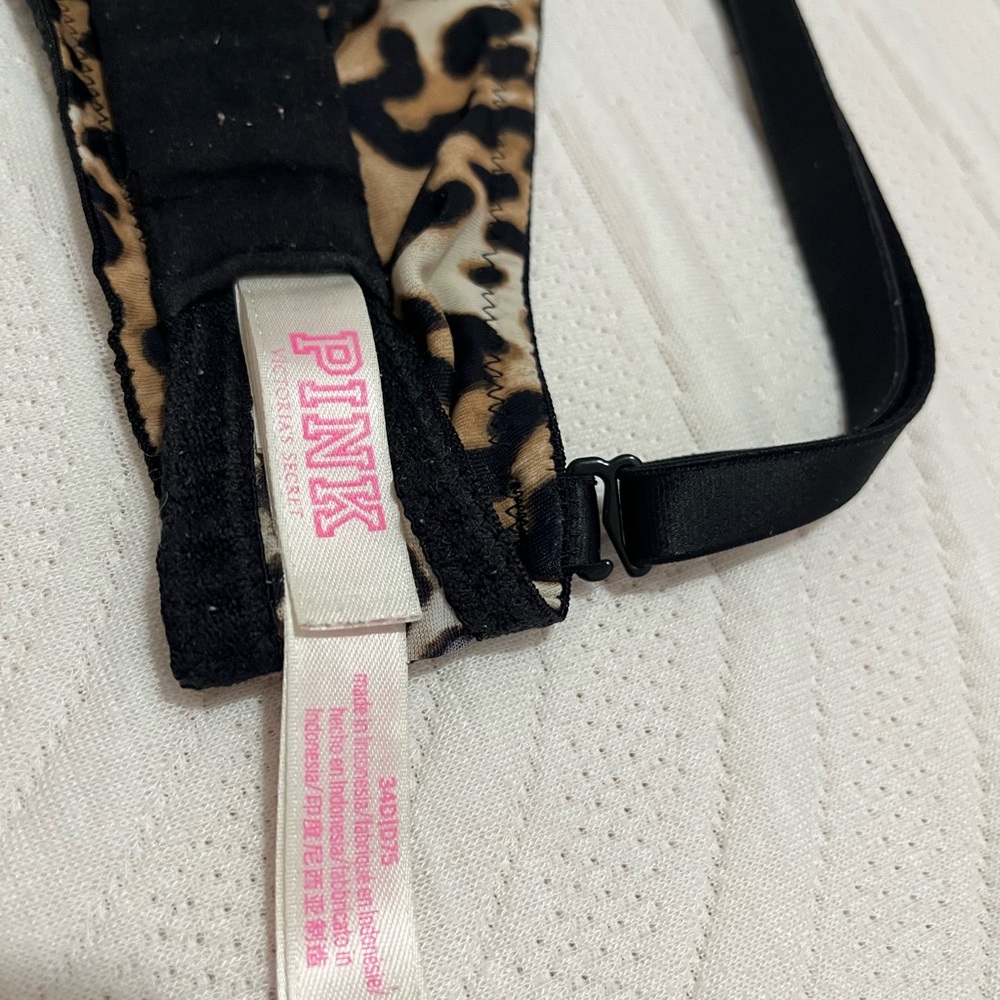 Victoria’s Secret Push Up Polka Dot Bra with Leopard Trim - Picture 8 of 9